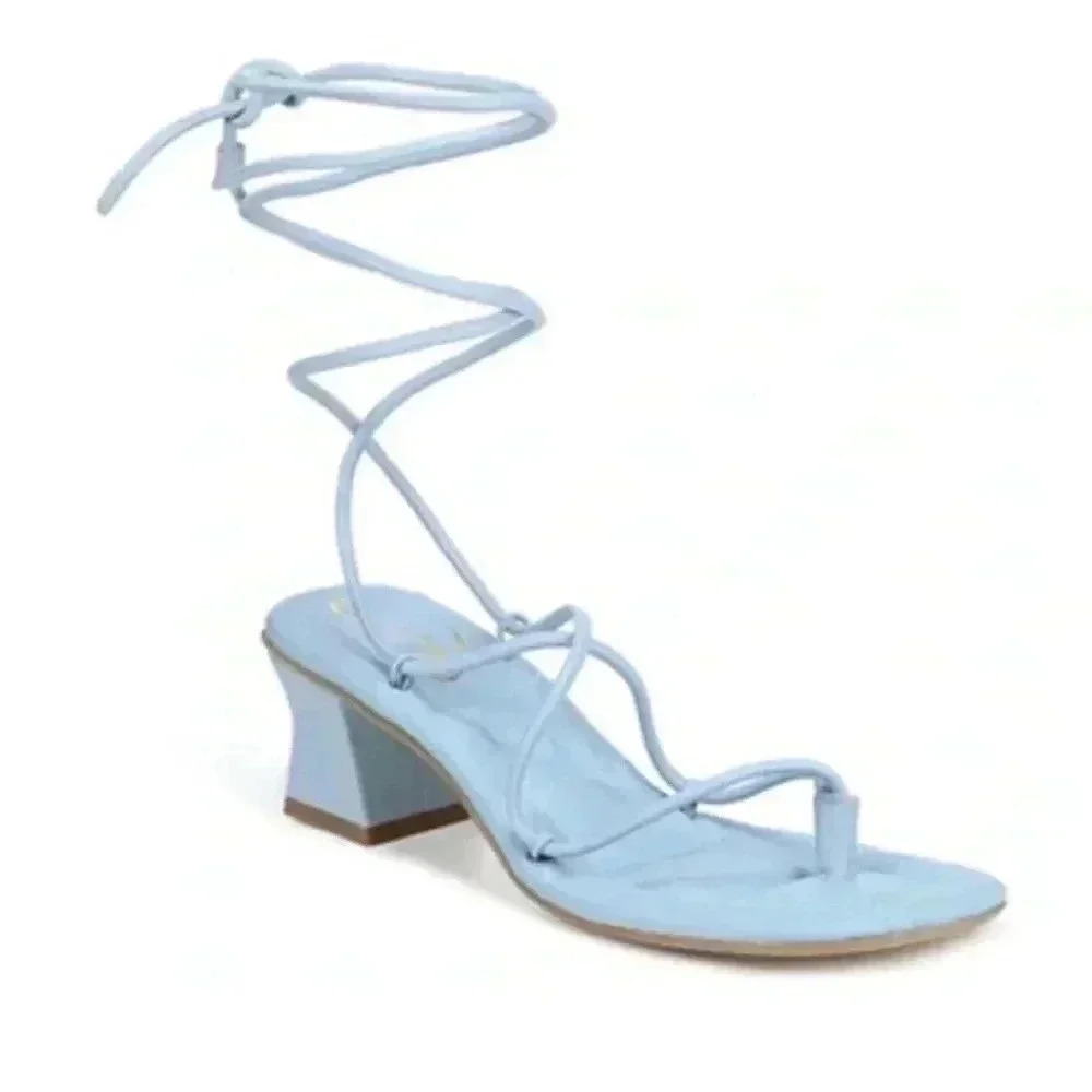 Sam Edelman Fae Sky Blue Leather Sandal NWT